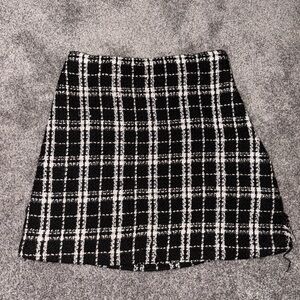 Pink Lily Monochrome Checkered A-Line Skirt